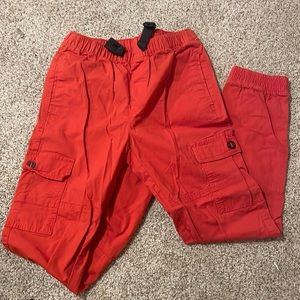 Kids size XL bright orange cargo pants with buckle